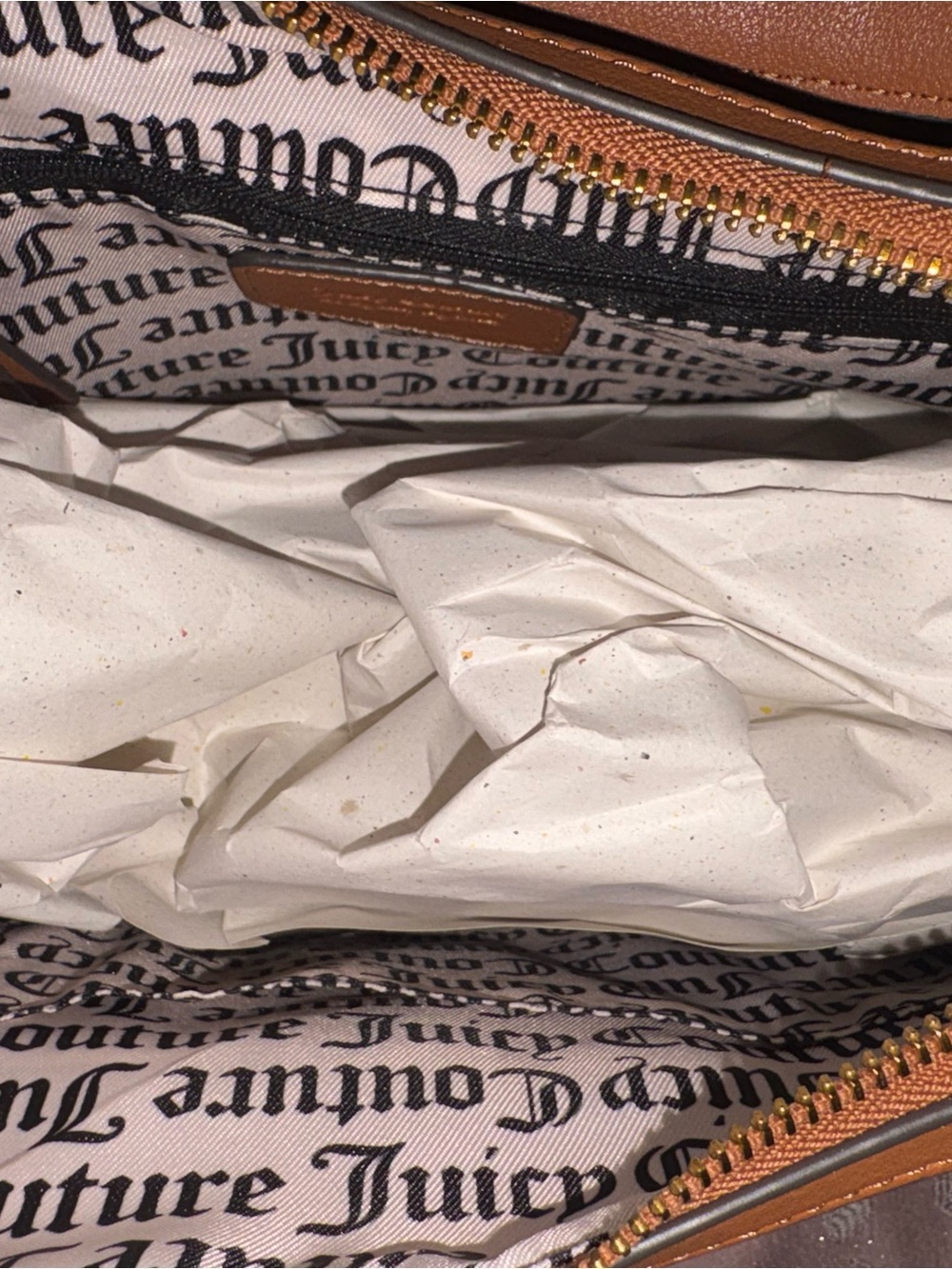 Juicy Couture Camel/Tan Leather Shoulder Hobo Bag - Picture 2 of 4